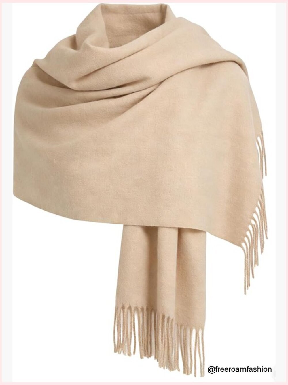 Cashmere-Feel Fringe Shawl Wrap 70x27 Pashmina-Like Scarf Soft Winter